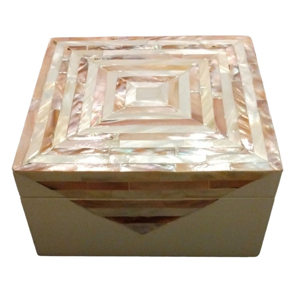 Handmade Natural Mother of Pearl Inlay Decorative Jewelry & Storage Box